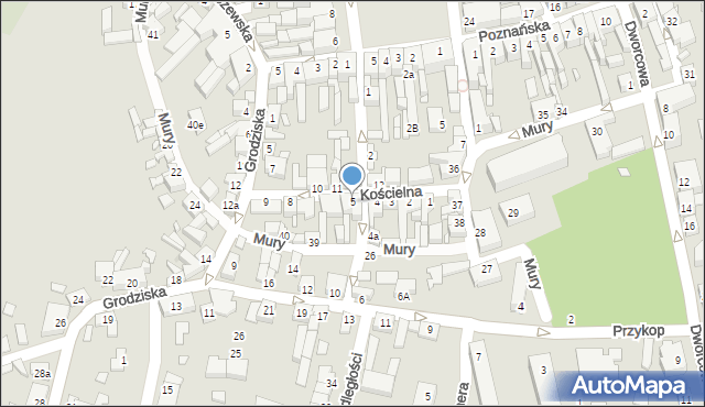 Buk, Kościelna, 5, mapa Buk