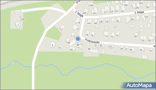 Bukowno, Kościuszki Tadeusza, gen., 63, mapa Bukowno