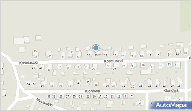 Byczyna, Kościuszki Tadeusza, gen., 30, mapa Byczyna
