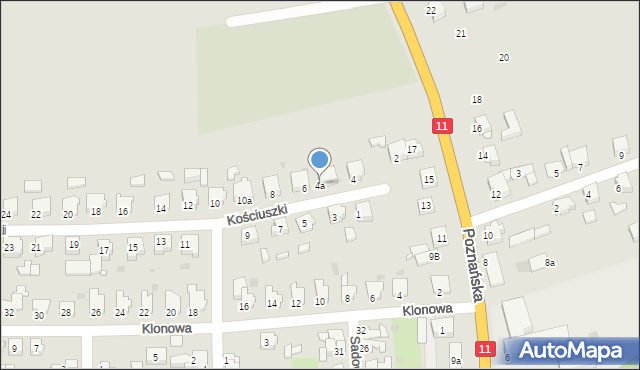 Byczyna, Kościuszki Tadeusza, gen., 4a, mapa Byczyna