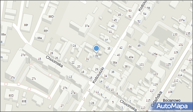 Bydgoszcz, Kościuszki Tadeusza, gen., 33, mapa Bydgoszczy