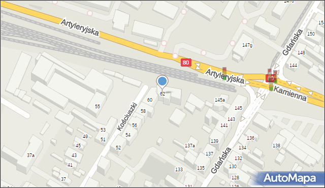 Bydgoszcz, Kościuszki Tadeusza, gen., 62, mapa Bydgoszczy