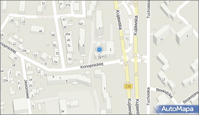 Bydgoszcz, Konopnickiej Marii, 2a, mapa Bydgoszczy