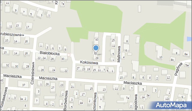 Bydgoszcz, Kokosowa, 31, mapa Bydgoszczy