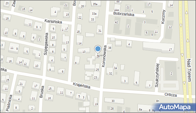 Bydgoszcz, Koronowska, 29, mapa Bydgoszczy