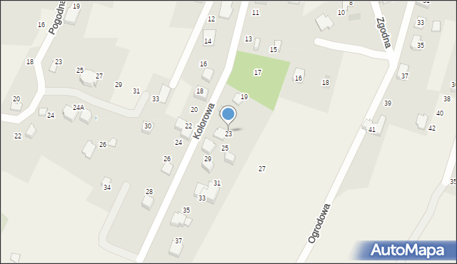 Bystra, Kolorowa, 23, mapa Bystra