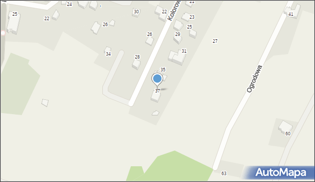 Bystra, Kolorowa, 37, mapa Bystra