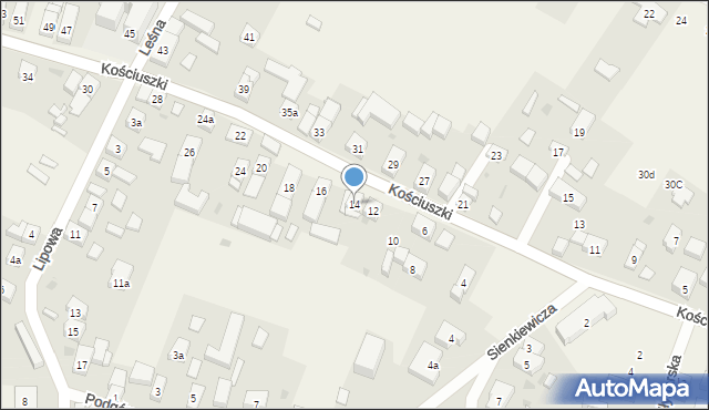 Bystrzyca, Kościuszki Tadeusza, gen., 14, mapa Bystrzyca