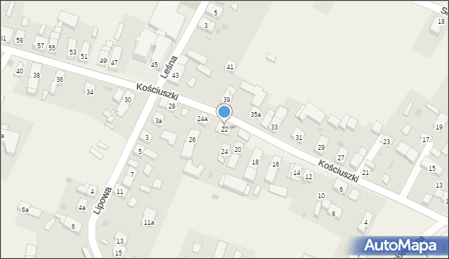 Bystrzyca, Kościuszki Tadeusza, gen., 22, mapa Bystrzyca