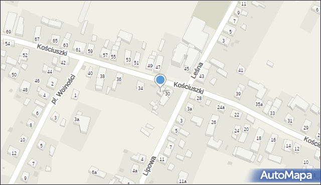 Bystrzyca, Kościuszki Tadeusza, gen., 32, mapa Bystrzyca