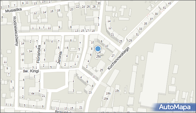 Bytom, Kochanowskiego Jana, 25b, mapa Bytomia