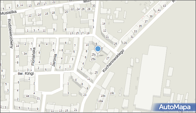 Bytom, Kochanowskiego Jana, 25d, mapa Bytomia