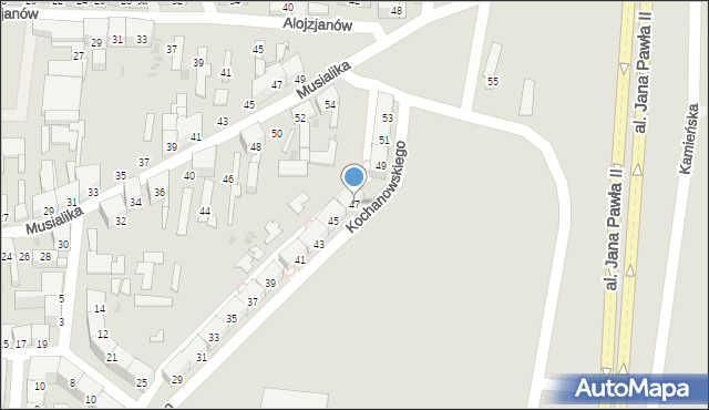 Bytom, Kochanowskiego Jana, 47, mapa Bytomia