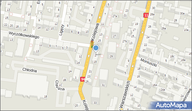 Bytom, Kolejowa, 17, mapa Bytomia