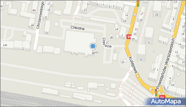 Bytom, Kolejowa, 18, mapa Bytomia