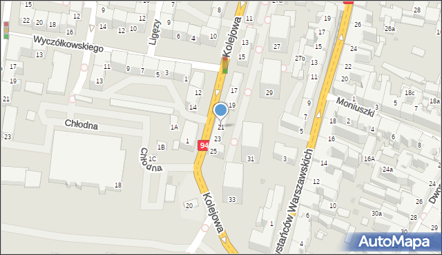 Bytom, Kolejowa, 21, mapa Bytomia