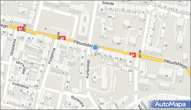 Bytom, Korfantego Wojciecha, 32, mapa Bytomia