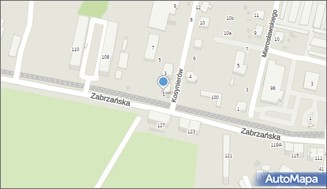 Bytom, Kosynierów, 1, mapa Bytomia