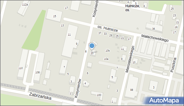 Bytom, Kosynierów, 10, mapa Bytomia