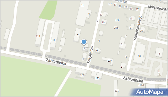 Bytom, Kosynierów, 3, mapa Bytomia