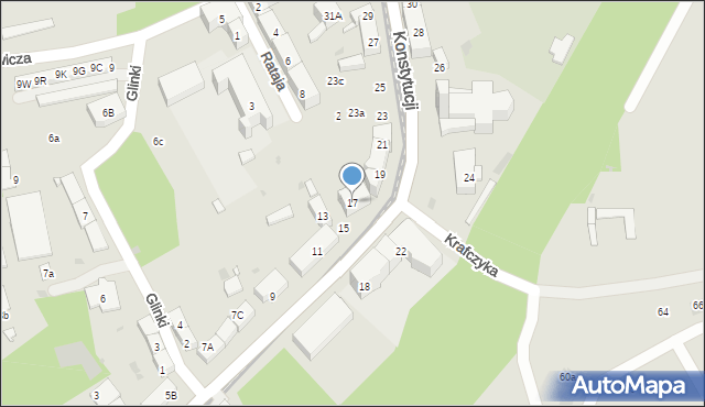 Bytom, Konstytucji, 17, mapa Bytomia