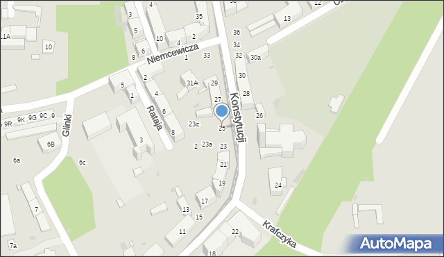 Bytom, Konstytucji, 25, mapa Bytomia