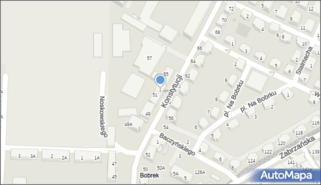 Bytom, Konstytucji, 53, mapa Bytomia