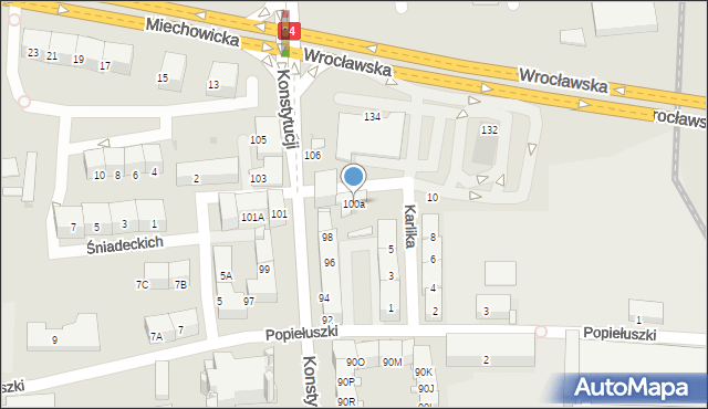 Bytom, Konstytucji, 100a, mapa Bytomia