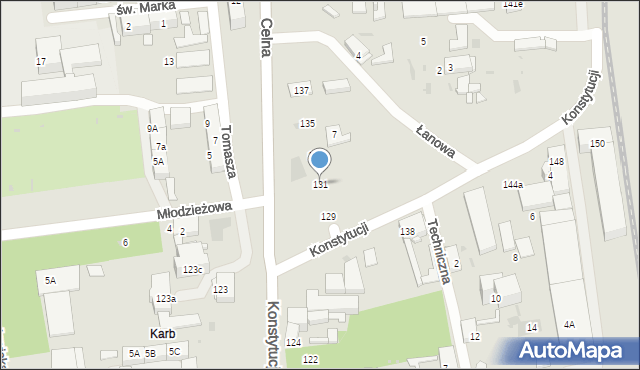 Bytom, Konstytucji, 131, mapa Bytomia