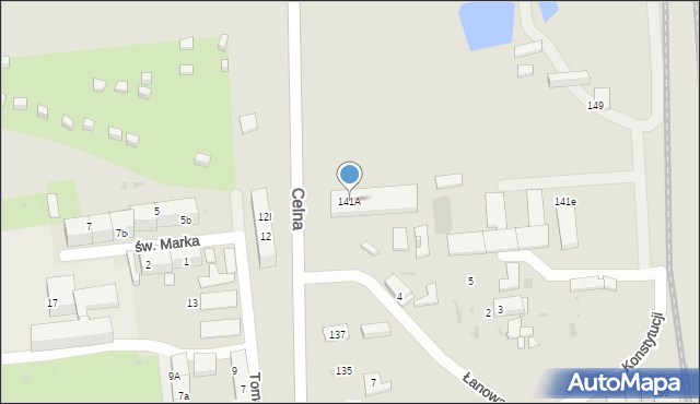 Bytom, Konstytucji, 141A, mapa Bytomia