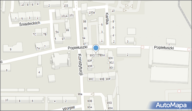 Bytom, Konstytucji, 90n, mapa Bytomia