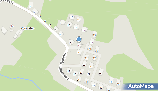 Bytom, Kolonia Zgorzelec, 15, mapa Bytomia