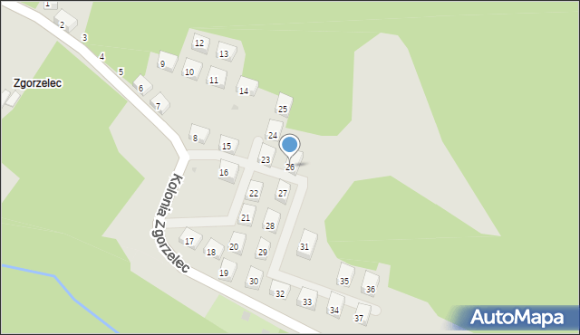 Bytom, Kolonia Zgorzelec, 26, mapa Bytomia