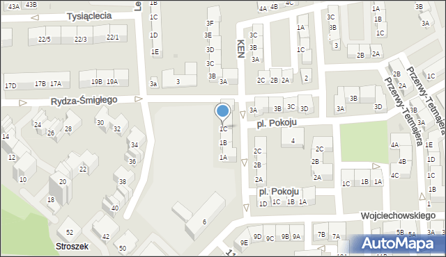 Bytom, Komisji Edukacji Narodowej, 1C, mapa Bytomia