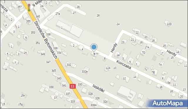 Bytom, Korczaka Janusza, 6, mapa Bytomia