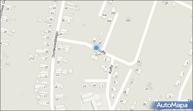 Bytom, Kofty Jonasza, 11, mapa Bytomia