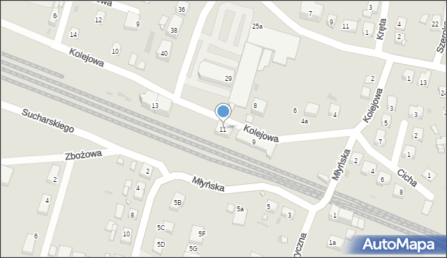 Bytom Odrzański, Kolejowa, 11, mapa Bytom Odrzański