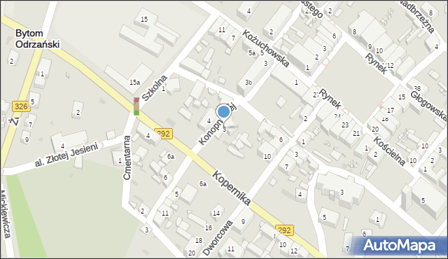 Bytom Odrzański, Konopnickiej Marii, 3, mapa Bytom Odrzański