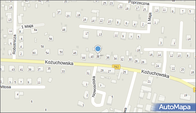 Bytom Odrzański, Kożuchowska, 38, mapa Bytom Odrzański