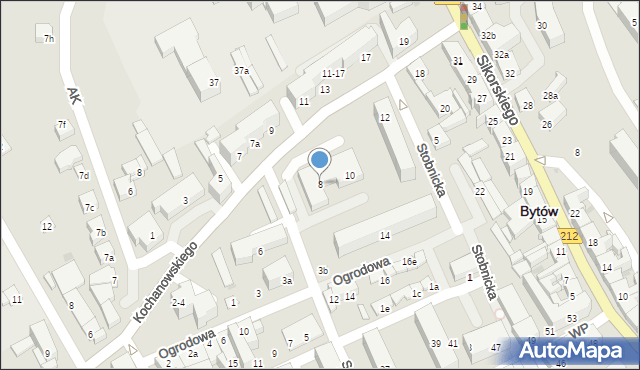 Bytów, Kochanowskiego Jana, 8, mapa Bytów