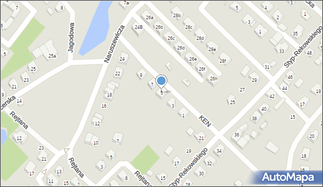 Bytów, Komisji Edukacji Narodowej, 5, mapa Bytów