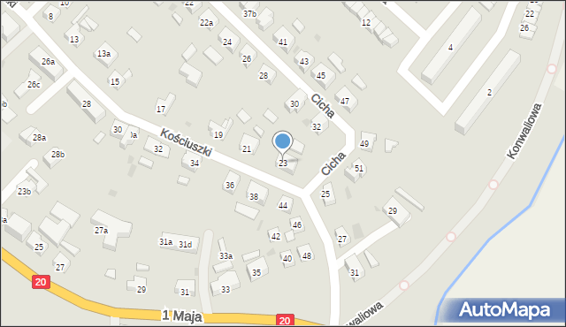 Bytów, Kościuszki Tadeusza, gen., 23, mapa Bytów