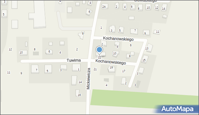 Cedry Wielkie, Kochanowskiego Jana, 12, mapa Cedry Wielkie