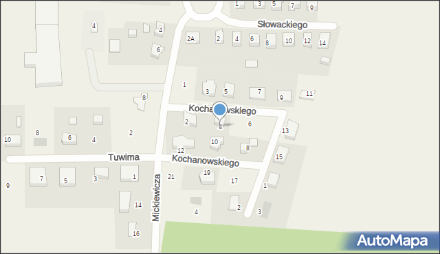Cedry Wielkie, Kochanowskiego Jana, 4, mapa Cedry Wielkie