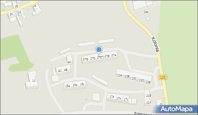 Cedynia, Kolonia, 27C, mapa Cedynia