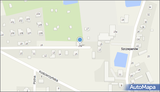 Charłupia Mała, Kościerzyńska, 15a, mapa Charłupia Mała