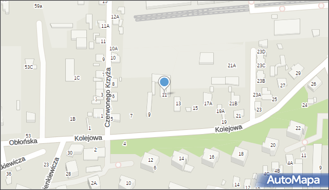 Chełm, Kolejowa, 11, mapa Chełma