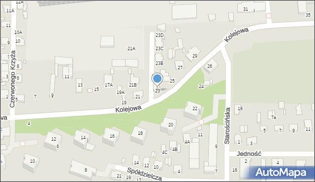 Chełm, Kolejowa, 23, mapa Chełma