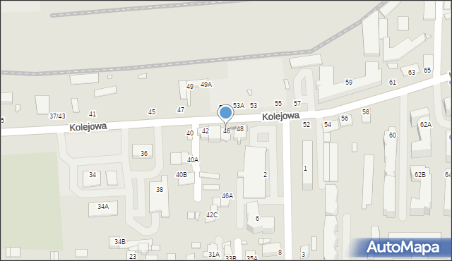 Chełm, Kolejowa, 46, mapa Chełma