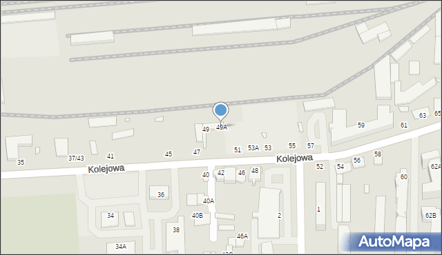 Chełm, Kolejowa, 49A, mapa Chełma